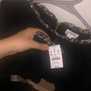 J Crew - cheetah and black crew neck